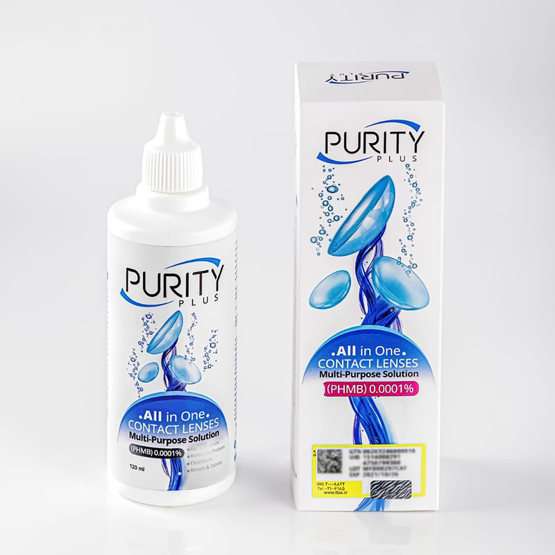 محلول شستشوی لنز پیوریتی پلاس مدل All in One حجم 120 میلی لیتر