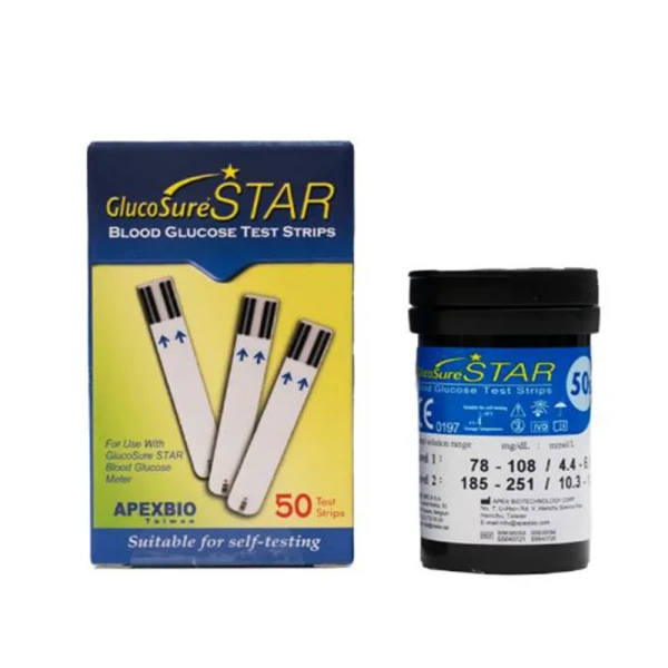 نوار تست قند خون گلوکوشور استار بسته 50 عددی