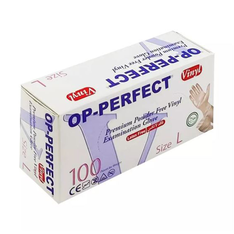 دستکش ونیل OP-PERFECT بسته 100 عددی
